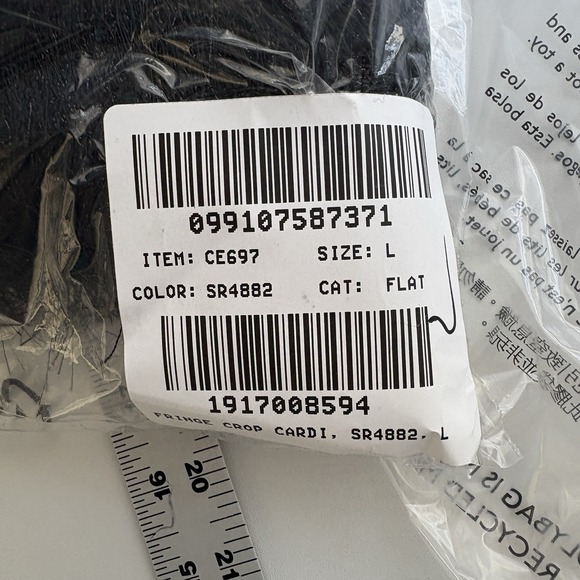 J crew Fringe‎ cardigan in metallic yarn Womens Large Black Metallic - Picture 11 of 11